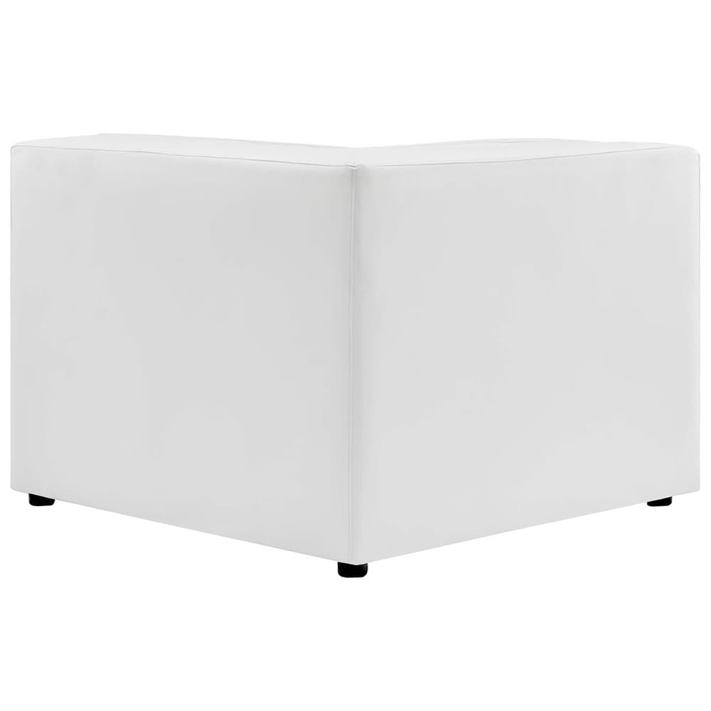 Mingle 5-Piece Vegan Leather Sectional Sofa in White by Modway - Image 12