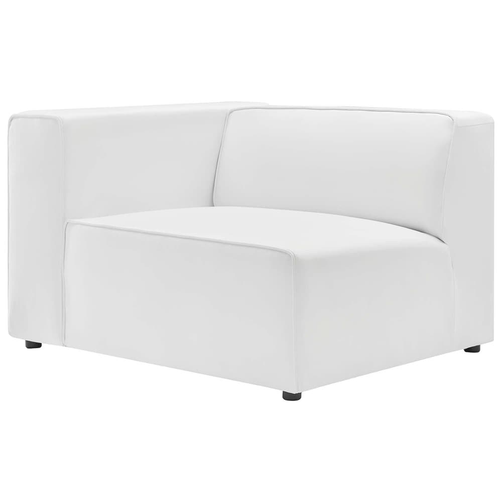 Mingle 5-Piece Vegan Leather Sectional Sofa in White by Modway - Image 3