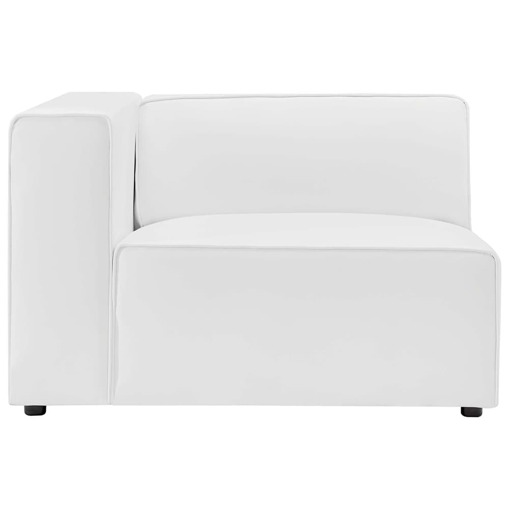 Mingle 5-Piece Vegan Leather Sectional Sofa in White by Modway - Image 4