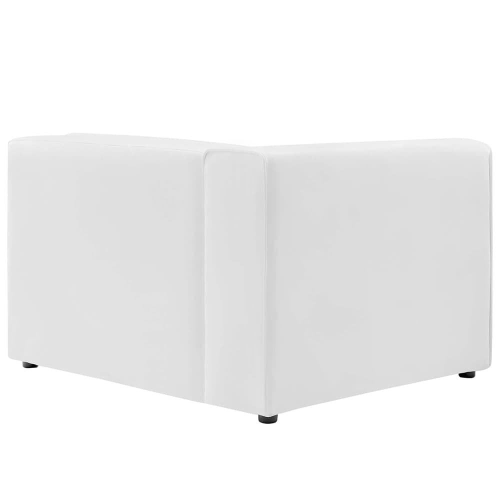 Mingle 5-Piece Vegan Leather Sectional Sofa in White by Modway - Image 5