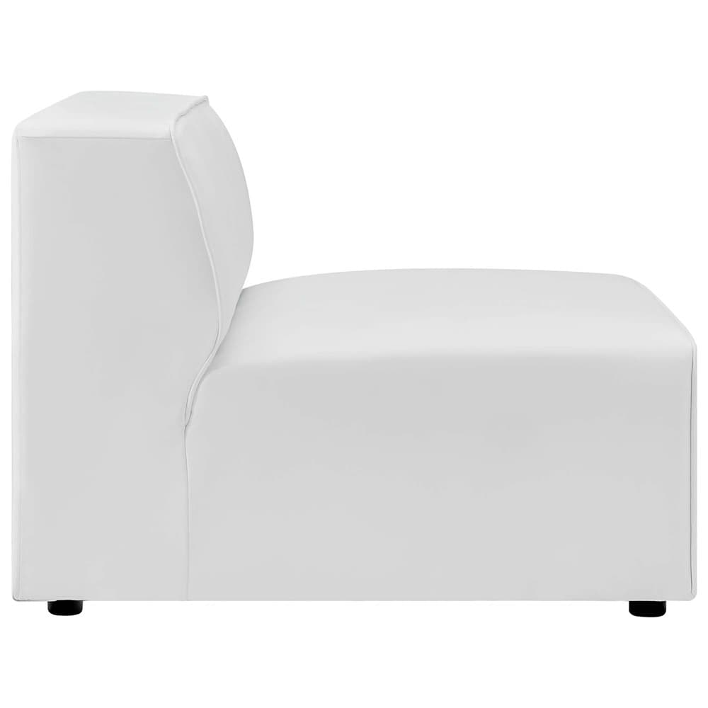 Mingle 5-Piece Vegan Leather Sectional Sofa in White by Modway - Image 8