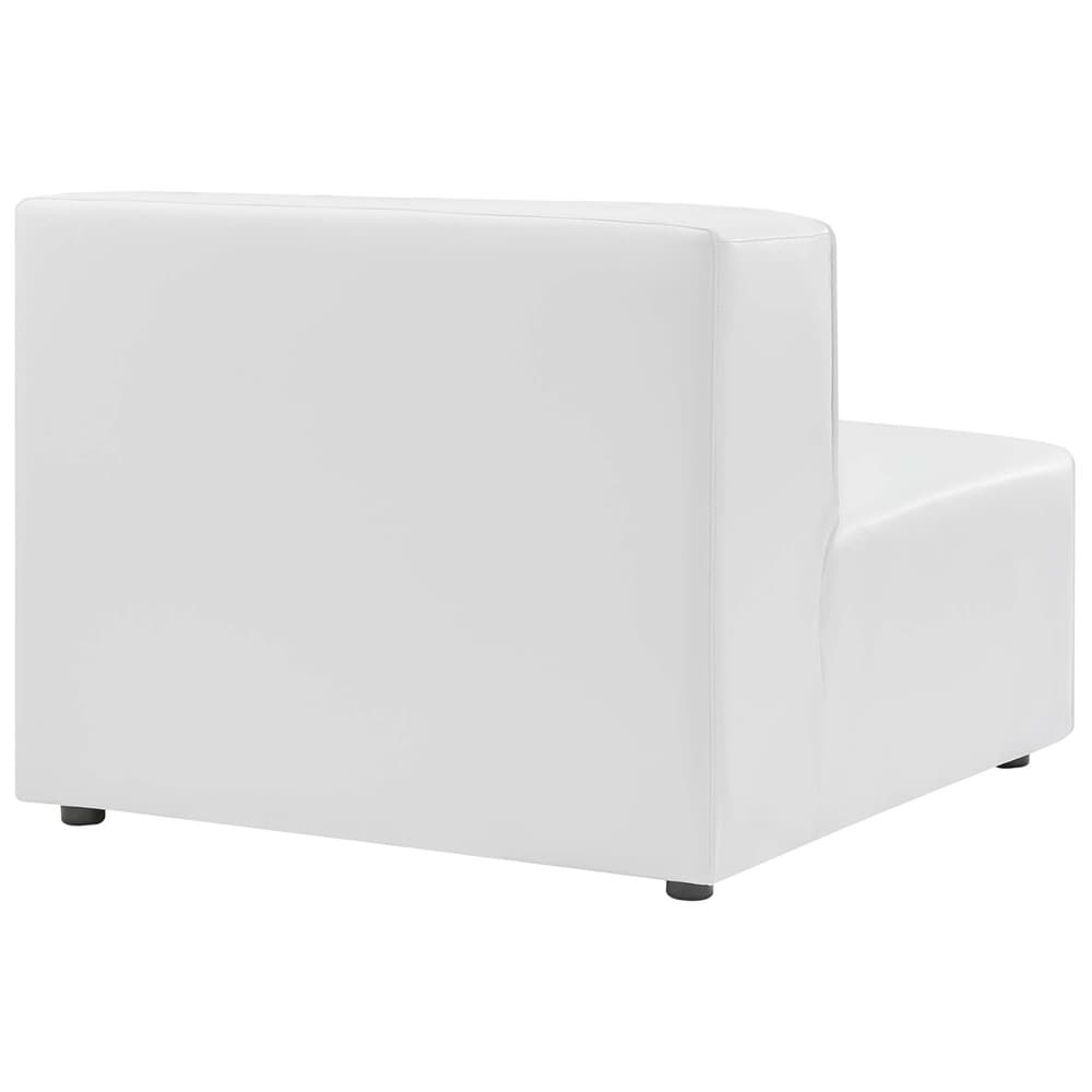 Mingle 5-Piece Vegan Leather Sectional Sofa in White by Modway - Image 9