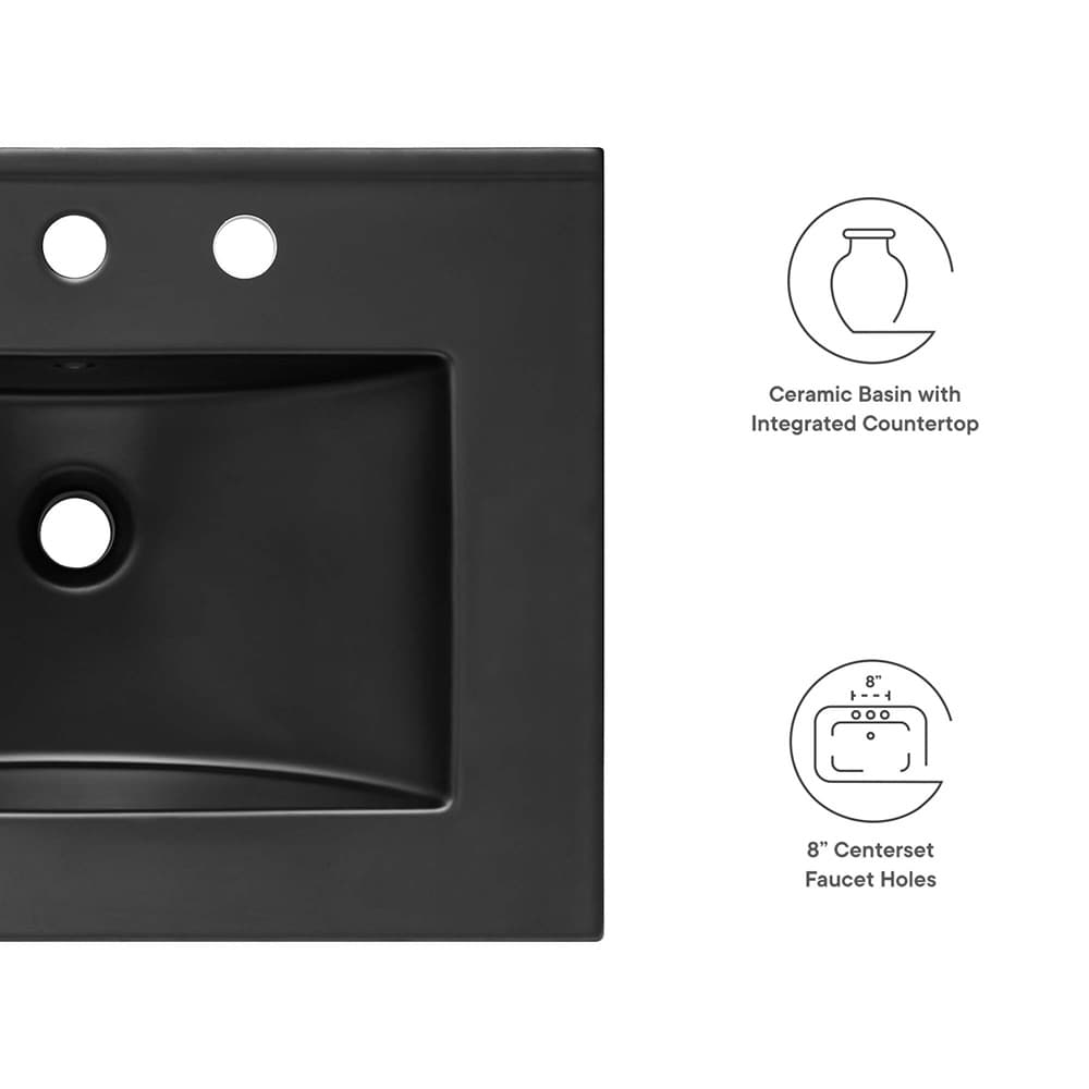 Cayman 24" Bathroom Sink in Black by Modway - Image 2