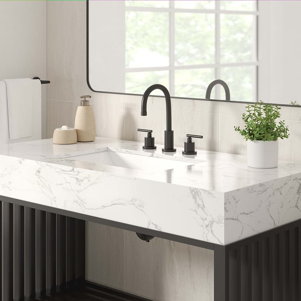 Gridiron 48" Bathroom Vanity in White Black by Modway - Image 9