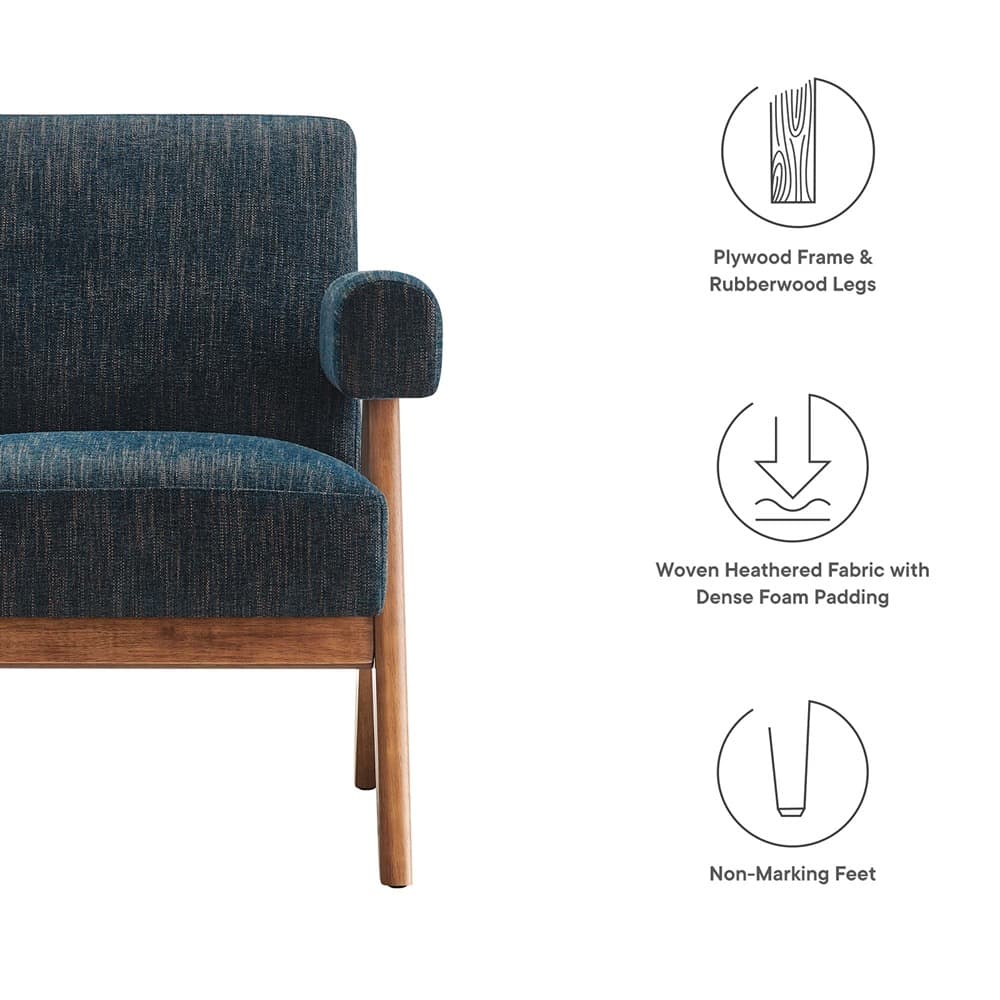 Lyra Fabric Armchair in Azure Fabric by Modway - Image 2
