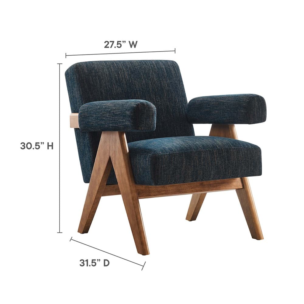 Lyra Fabric Armchair in Azure Fabric by Modway - Image 3