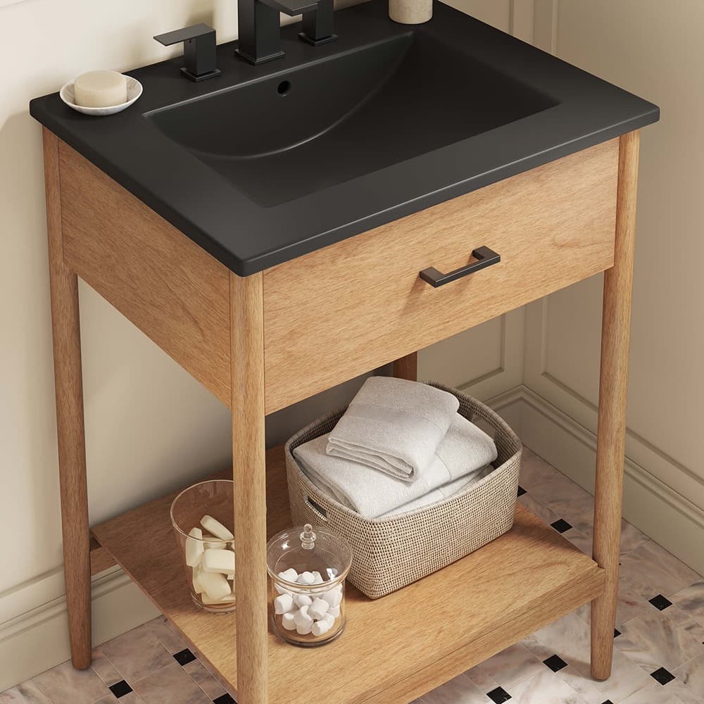 Zaire 24" Bathroom Vanity in Natural Black by Modway - Image 9