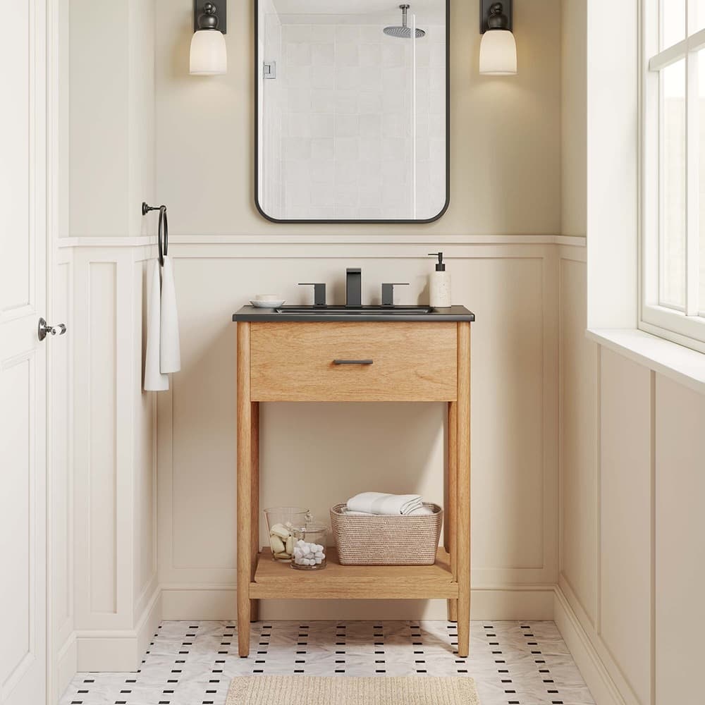 Zaire 24" Bathroom Vanity in Natural Black by Modway - Image 8