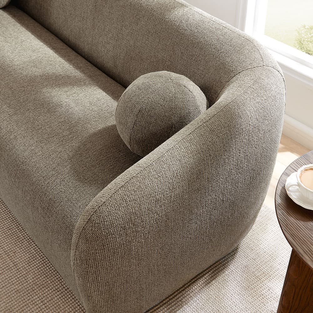 Holland 85" Chenille Fabric Sofa in Taupe by Modway - Image 10
