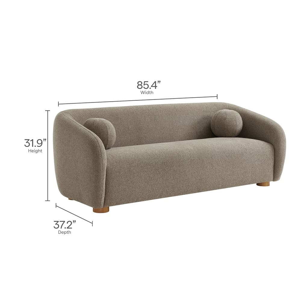 Holland 85" Chenille Fabric Sofa in Taupe by Modway - Image 3