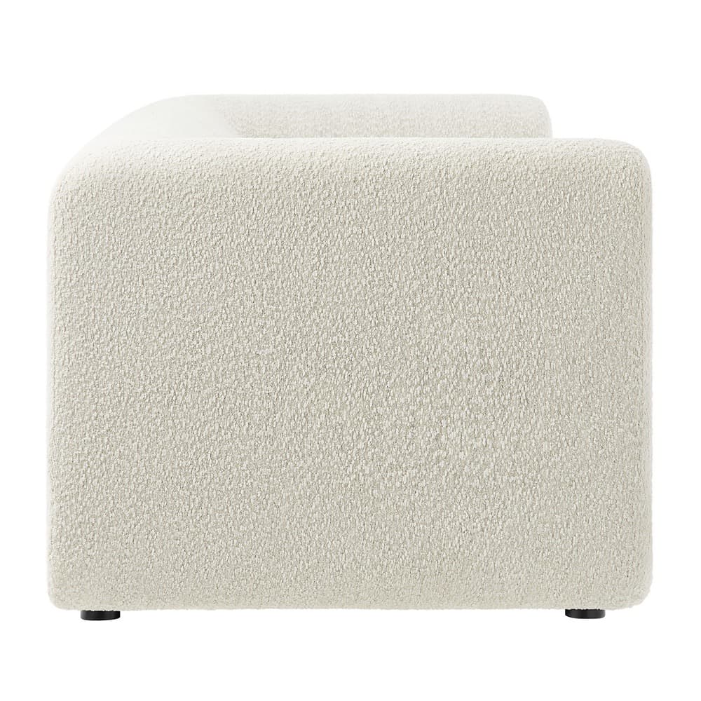 Leif 89" Boucle Upholstered Sofa in Pearl by Modway - Image 4