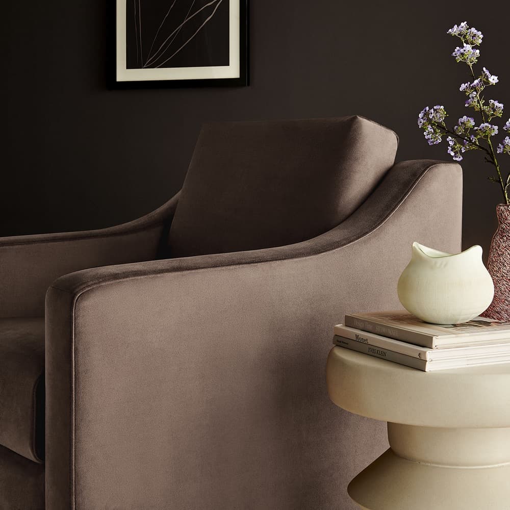 Liora Performance Velvet Armchair in Chocolate by Modway - Image 9