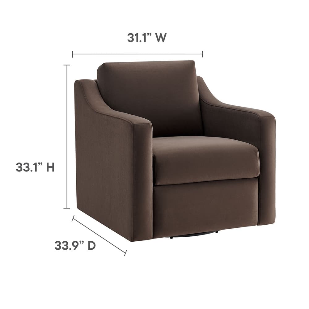 Liora Performance Velvet Armchair in Chocolate by Modway - Image 2