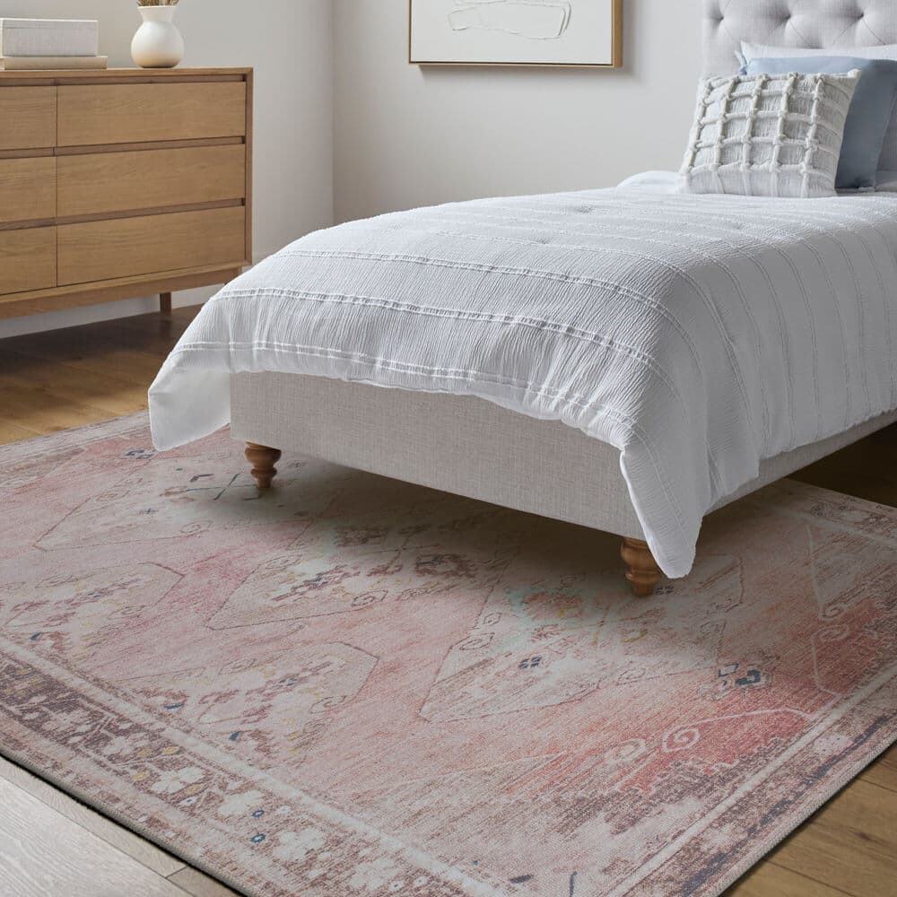 Amelie Dusty Pink Machine Woven Rug by Livabliss - Image 6