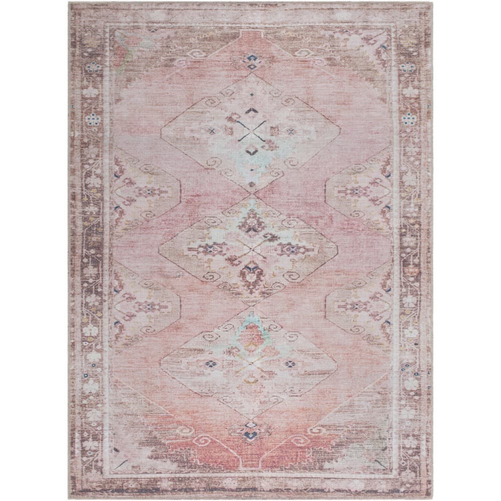 Amelie Dusty Pink Machine Woven Rug by Livabliss