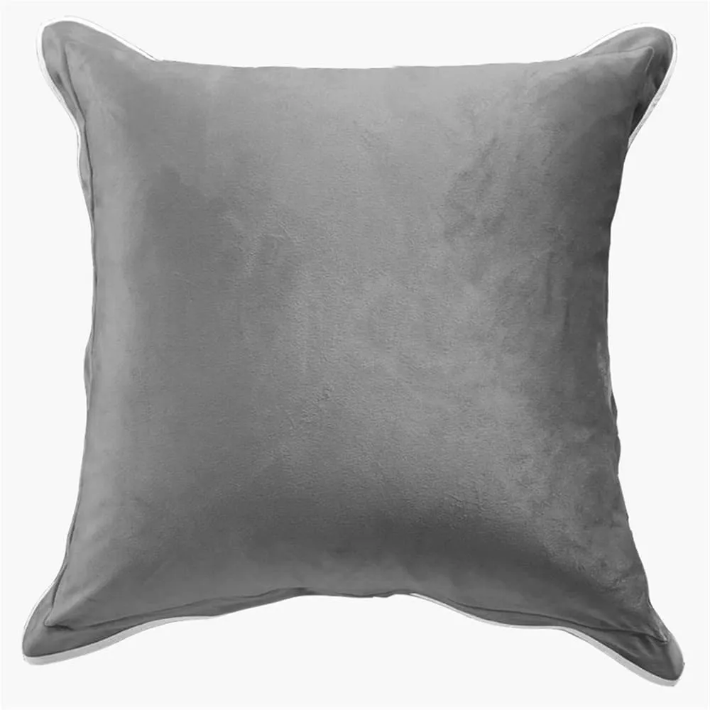 Grey Velvet Pillow by HomArt