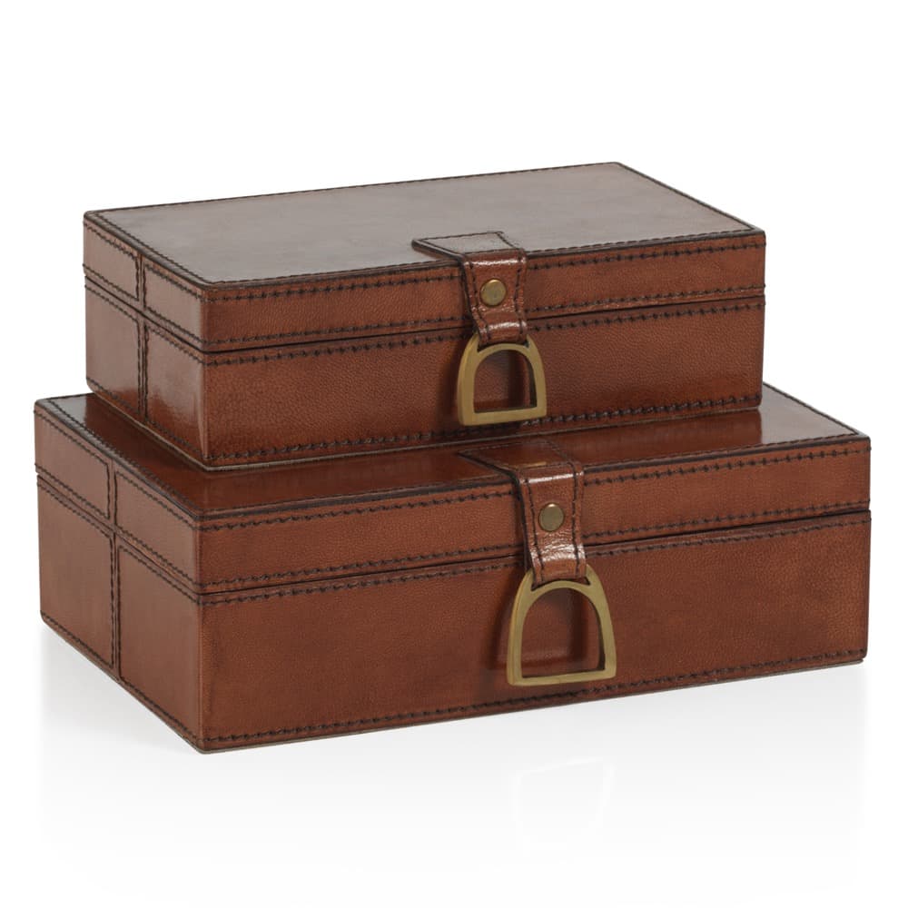 Chadwell Rectangular Leather Decorative Boxes by Zodax