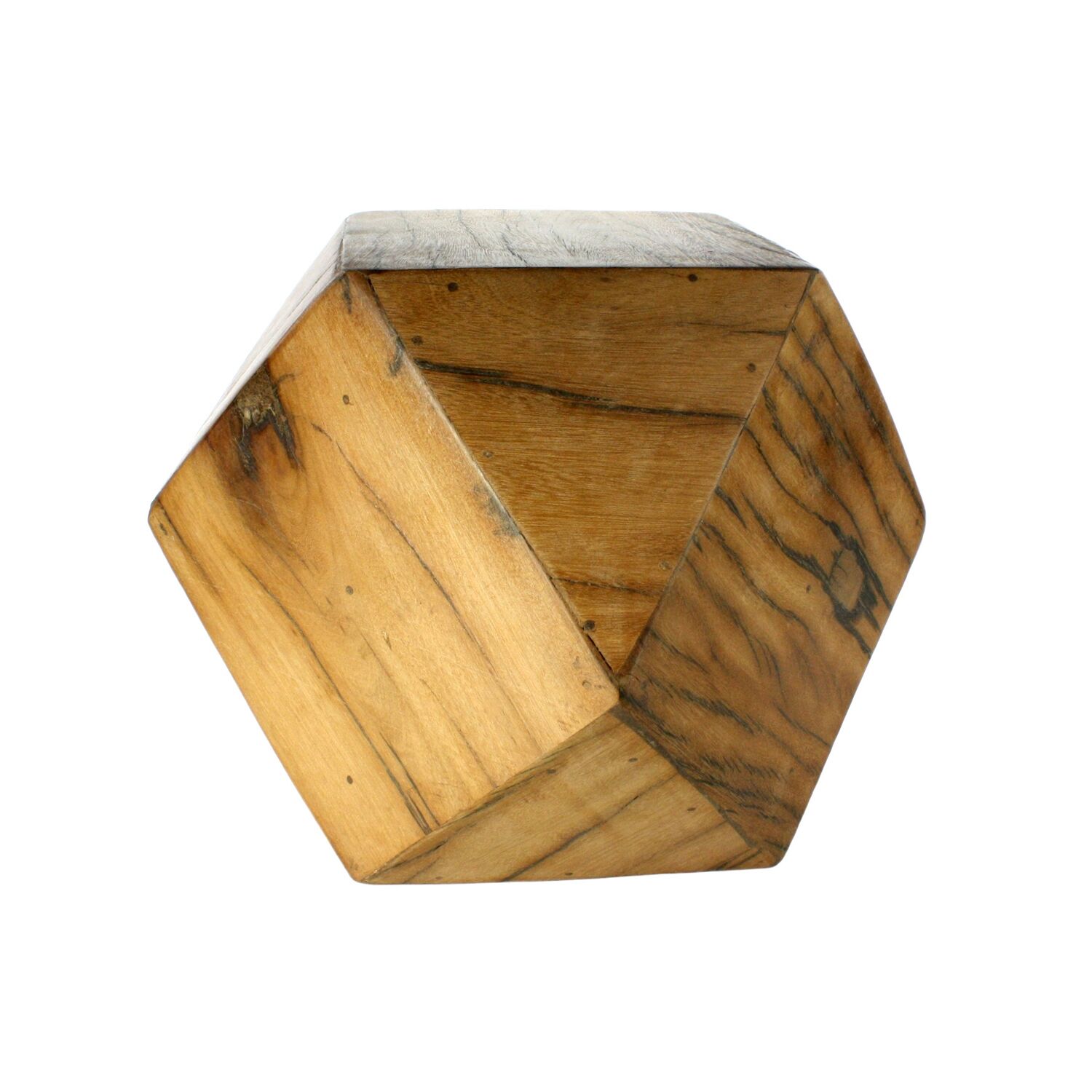 Medium Natural Icosahedron Wood Block by HomArt