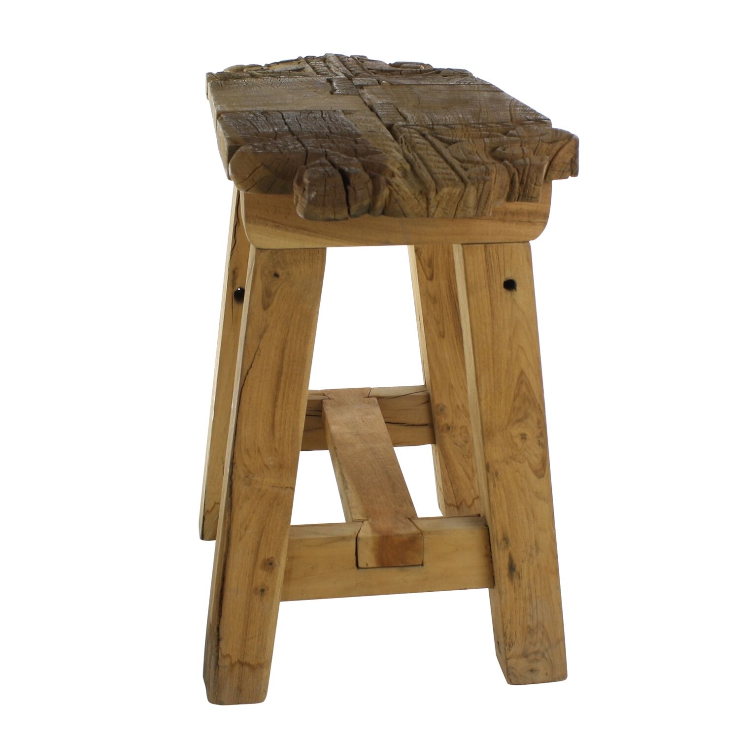 Portico Salvaged Wood Stool by HomArt - Image 3