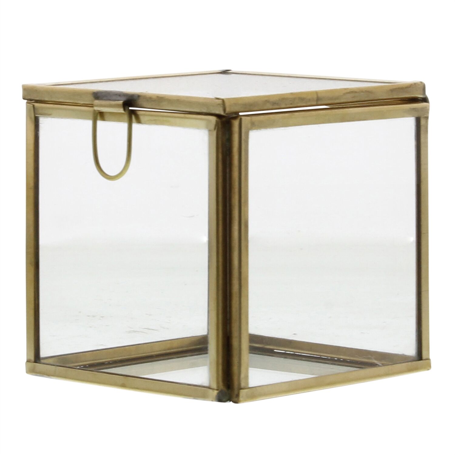 Small Brass Pierre Demi Leaded Glass Box Set of 2 by HomArt