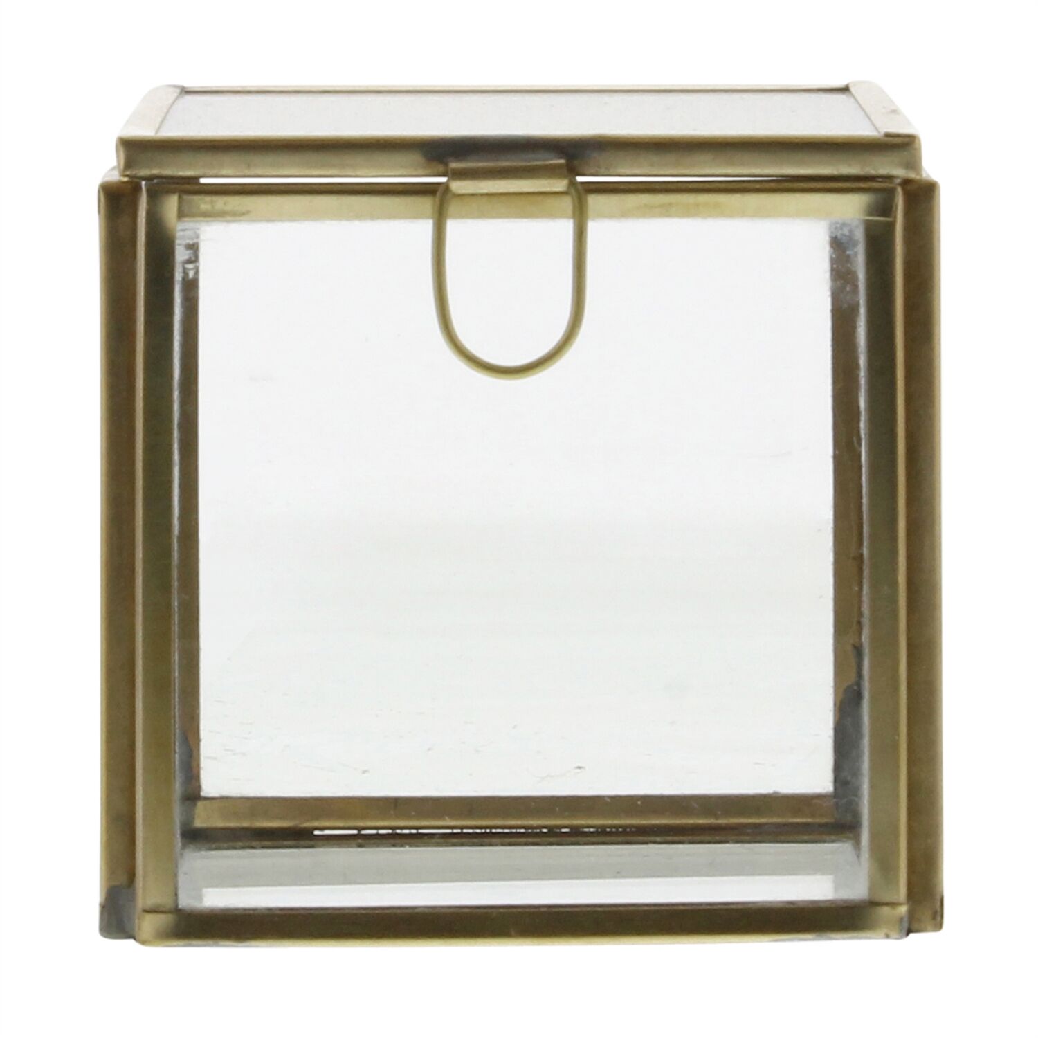 Small Brass Pierre Demi Leaded Glass Box Set of 2 by HomArt - Image 2