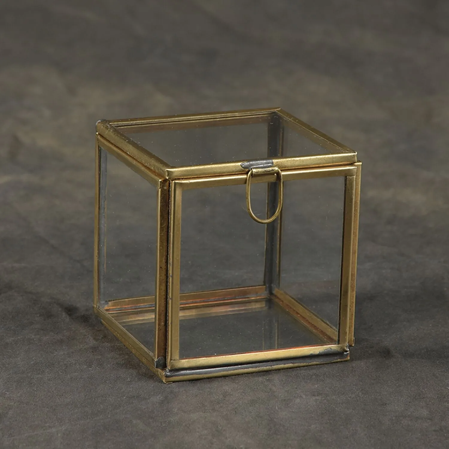 Small Brass Pierre Demi Leaded Glass Box Set of 2 by HomArt - Image 3