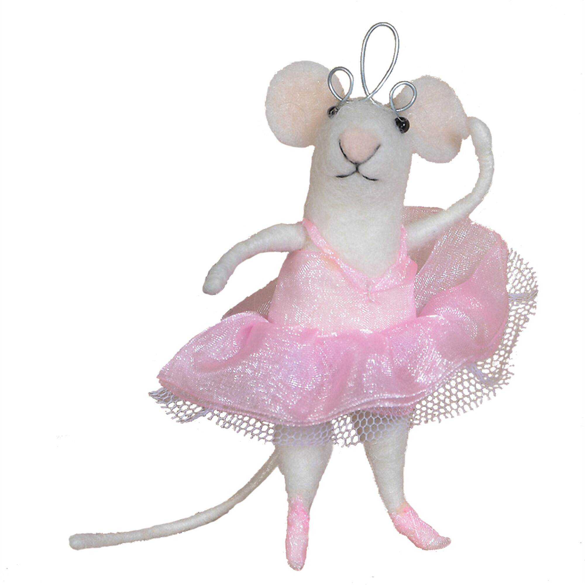 Felt Ballerina Mouse Ornament Set of 2 by HomArt - Image 2