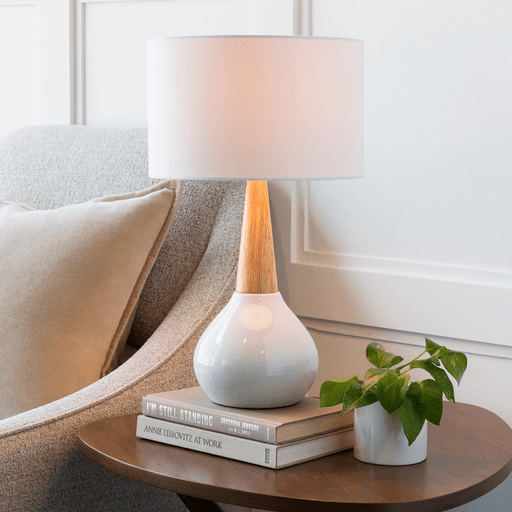 White Kent Table Lamp by Livabliss