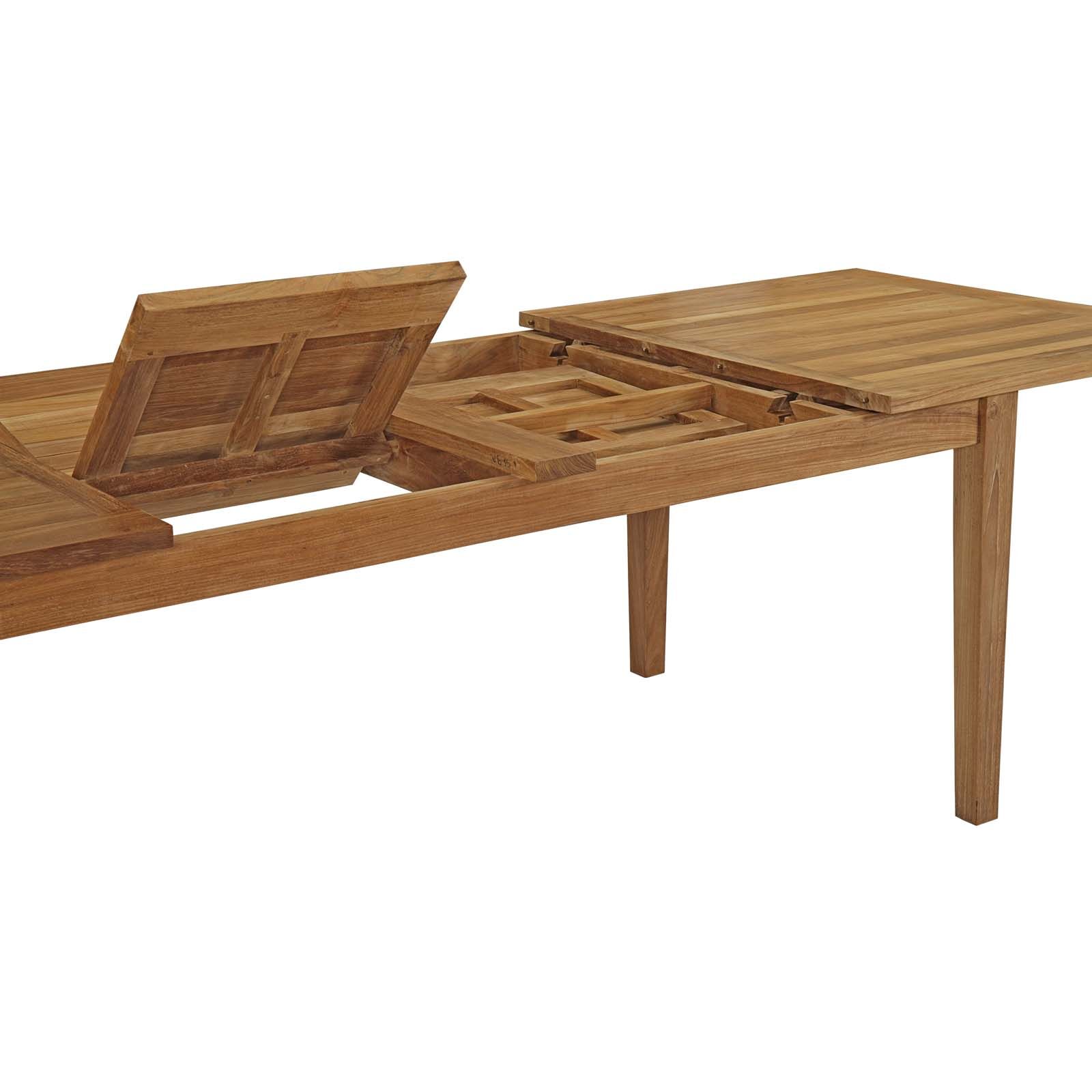 Marina Extendable Outdoor Teak Dining Table by Modway - Image 10