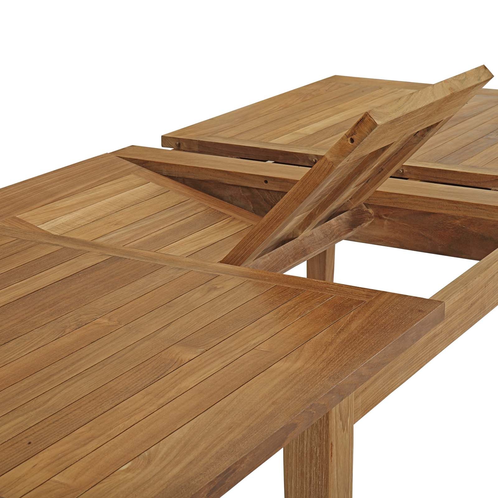 Marina Extendable Outdoor Teak Dining Table by Modway - Image 8