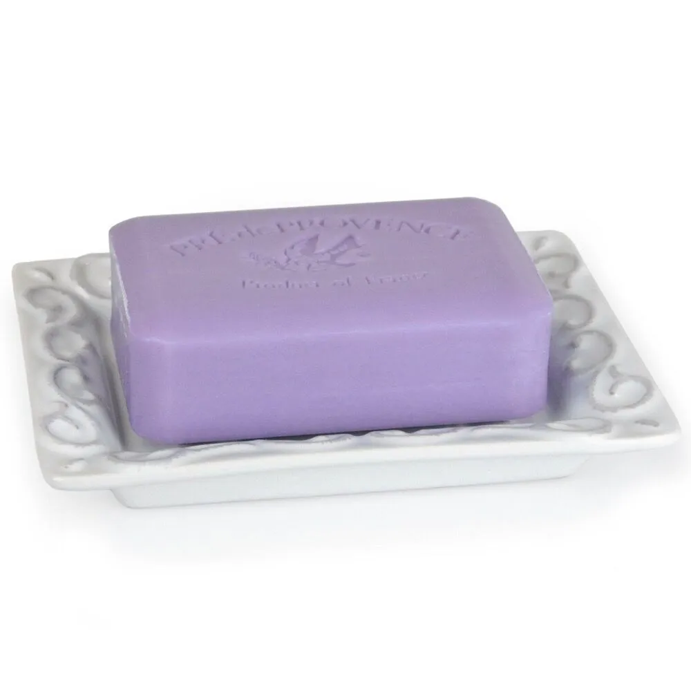 White Ceramic Soap Dish by Pre de Provence - Image 2