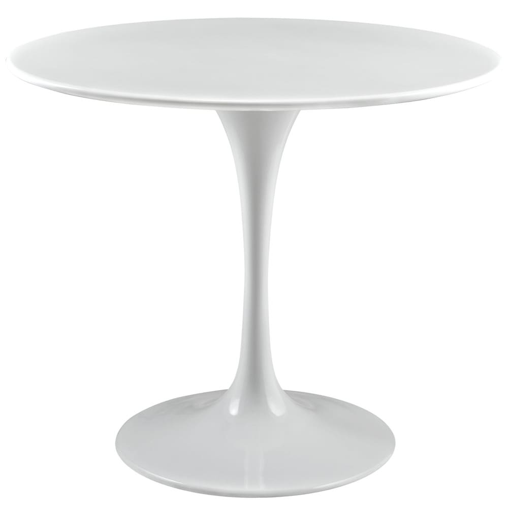 Lippa 36" Round Wood Top Dining Table in White by Modway