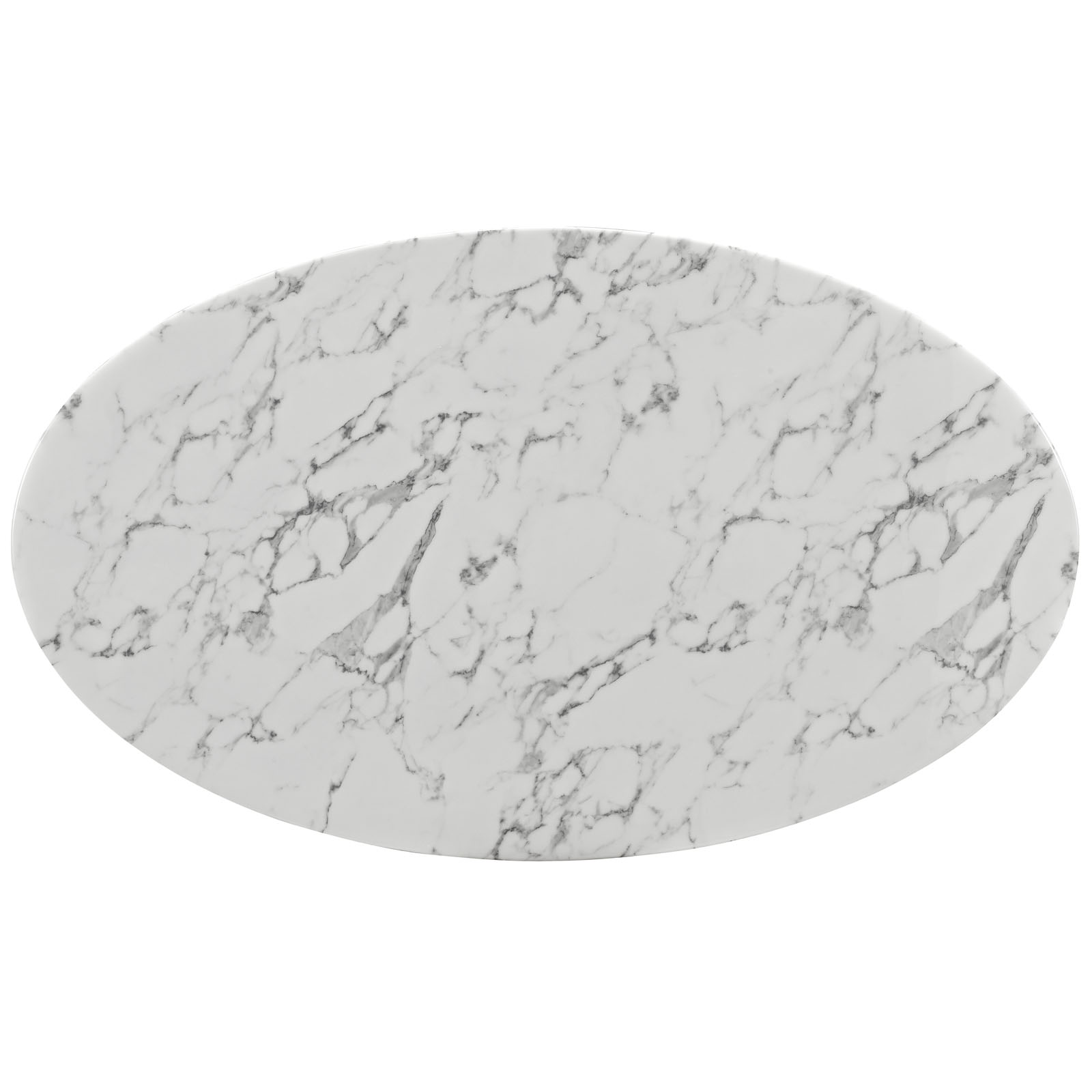 Lippa 60" Oval Artificial Marble Dining Table in White by Modway - Image 4