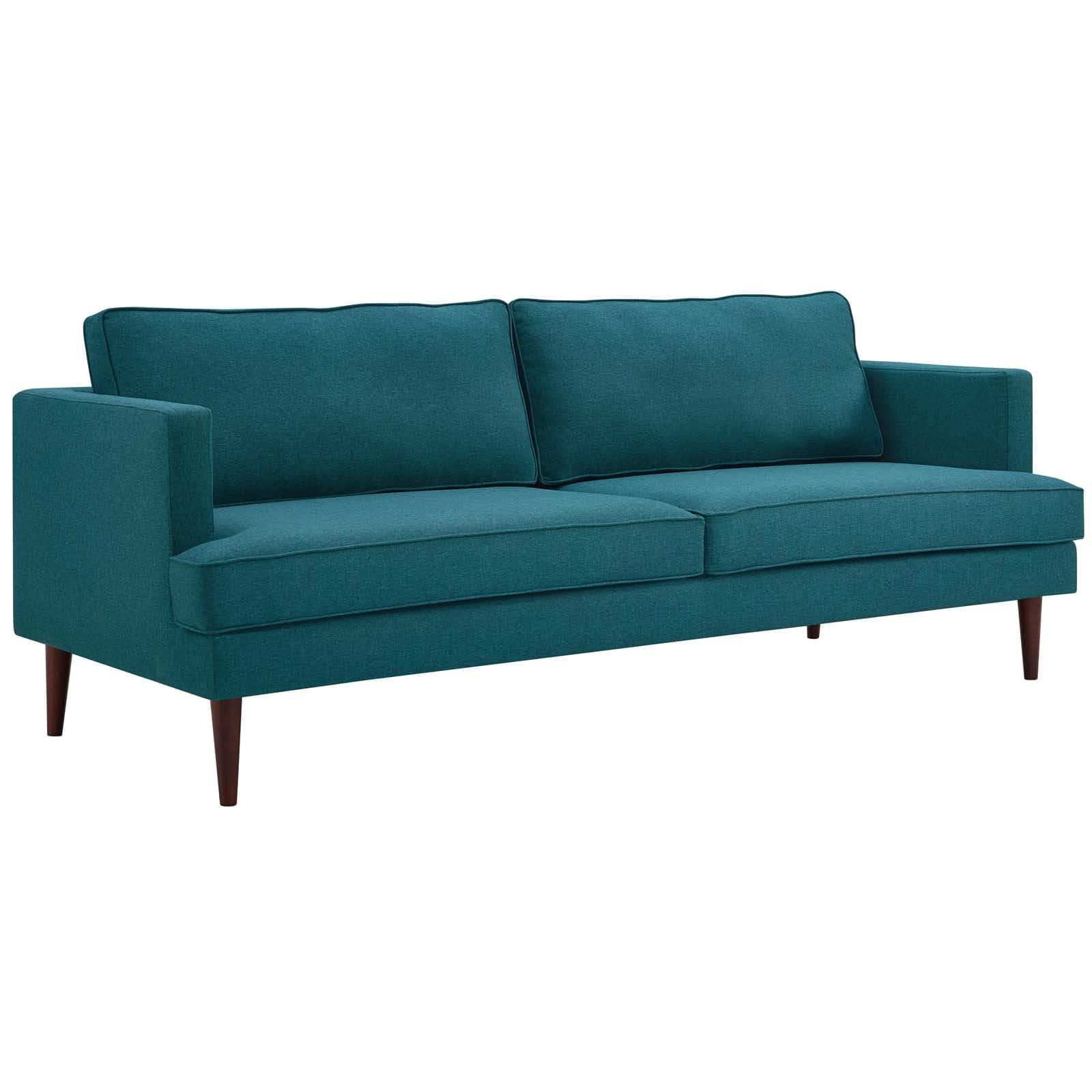 Agile Upholstered Fabric Sofa in Teal by Modway - Image 3