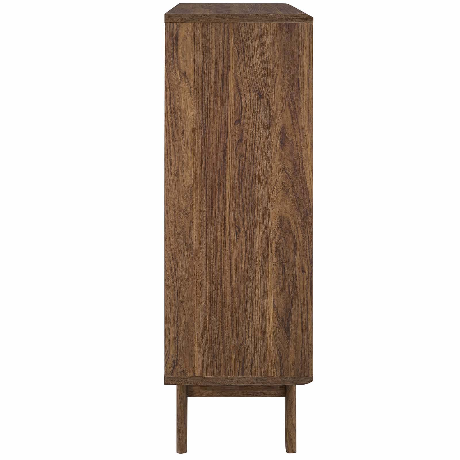 Render Three-Tier Display Storage Cabinet Stand in Walnut by Modway - Image 6