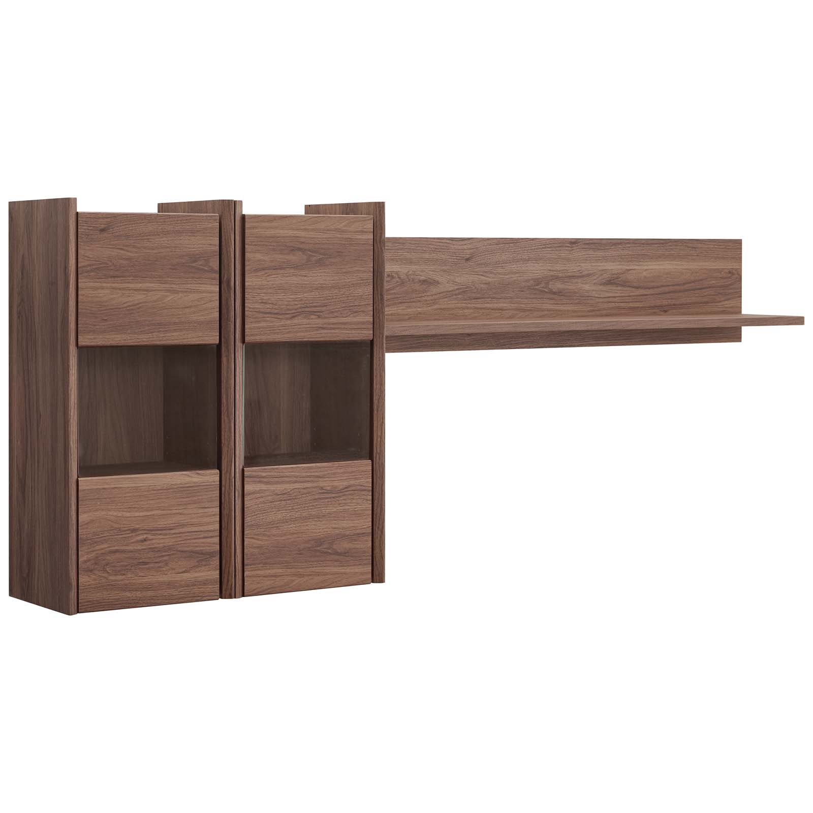 Visionary Wall Mounted Shelves in Walnut by Modway