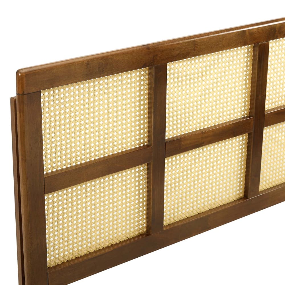 Luana Cane Full Headboard in Walnut by Modway - Image 4