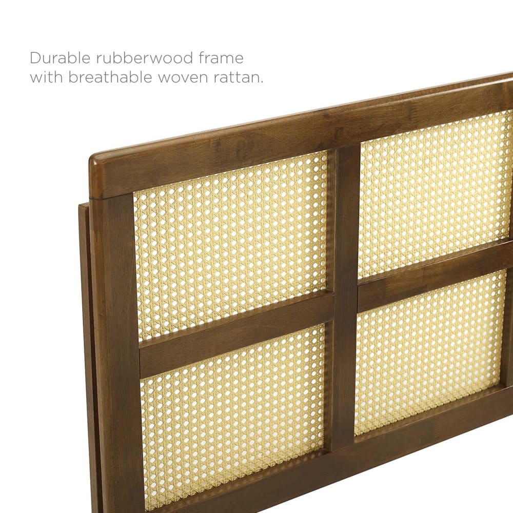 Luana Cane Full Headboard in Walnut by Modway - Image 5