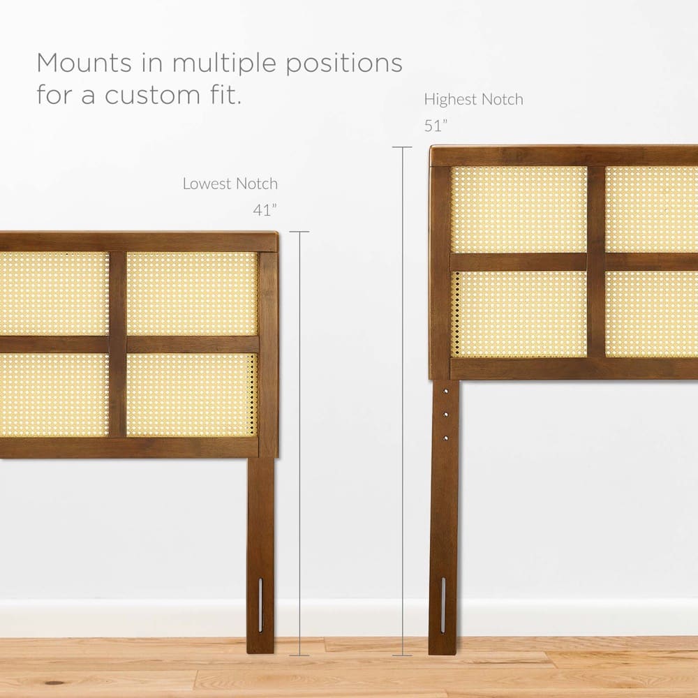 Luana Cane Full Headboard in Walnut by Modway - Image 6
