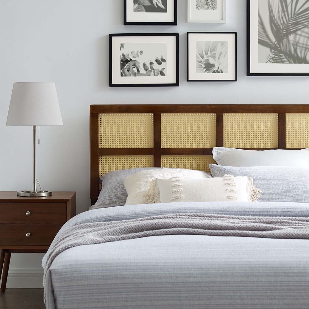Luana Cane Full Headboard in Walnut by Modway - Image 2