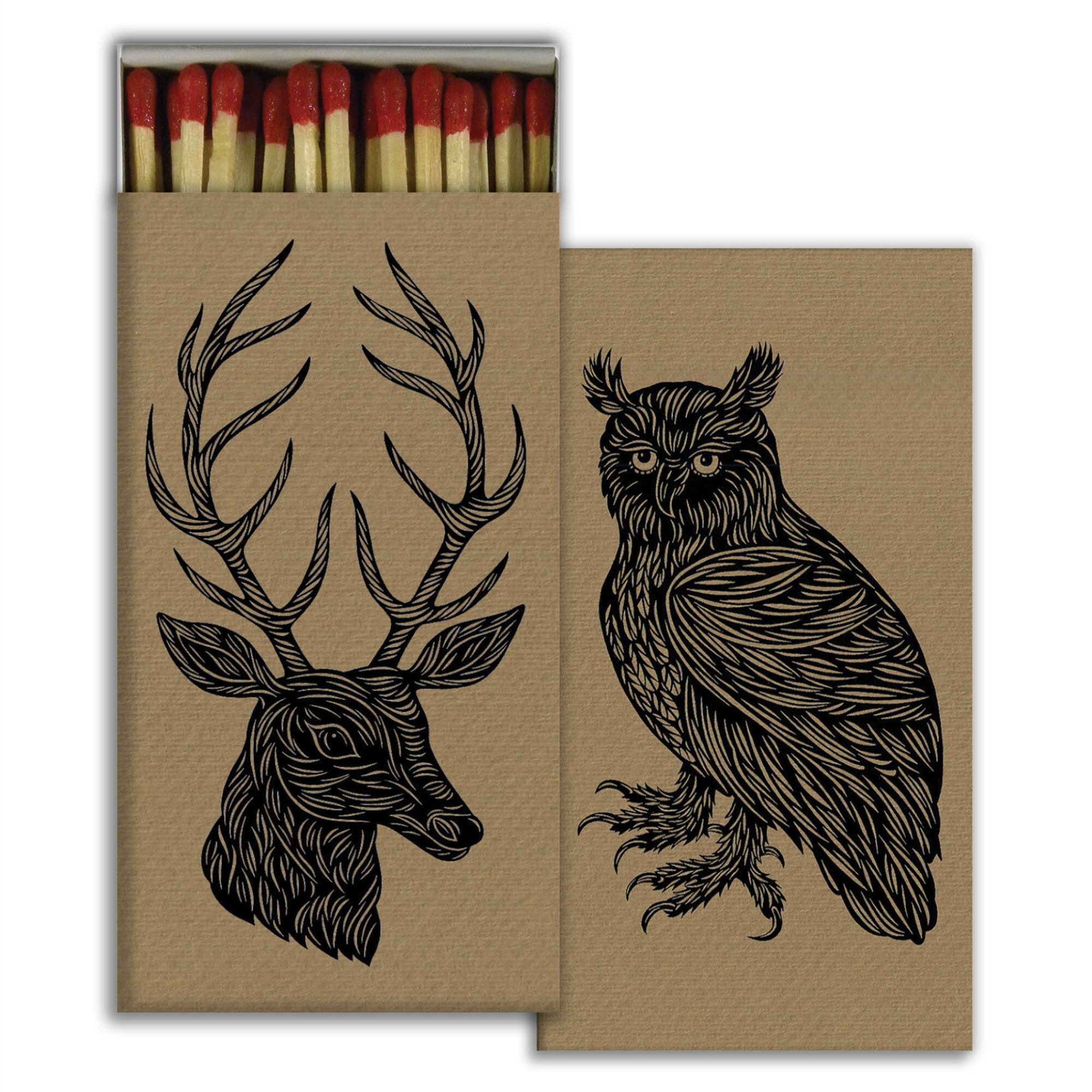 Woodland Matches Set of 6 by HomArt