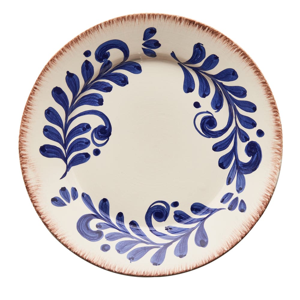 Casa Nuno Blue and White Scroll Design Dinner Plate by Abigails