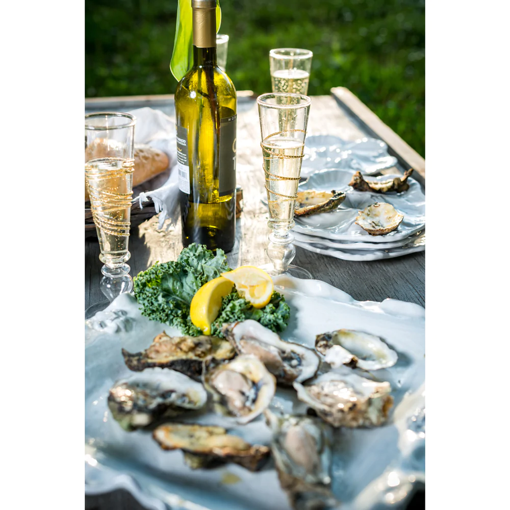 Fleur De Lis White Oyster Plate by Abigails - Image 2
