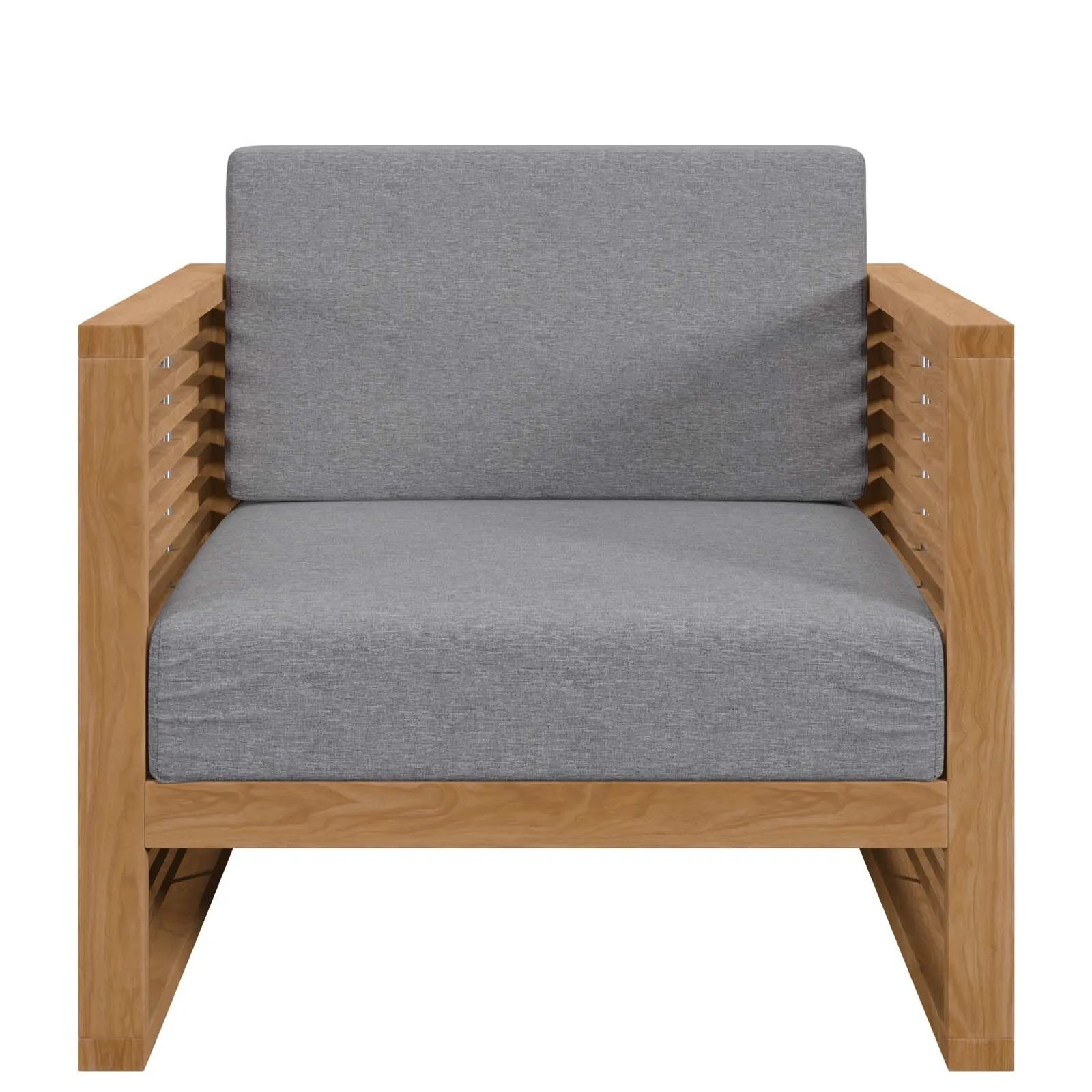 Carlsbad Teak Wood Outdoor Patio Armchair Natural/Gray by Modway - Image 5