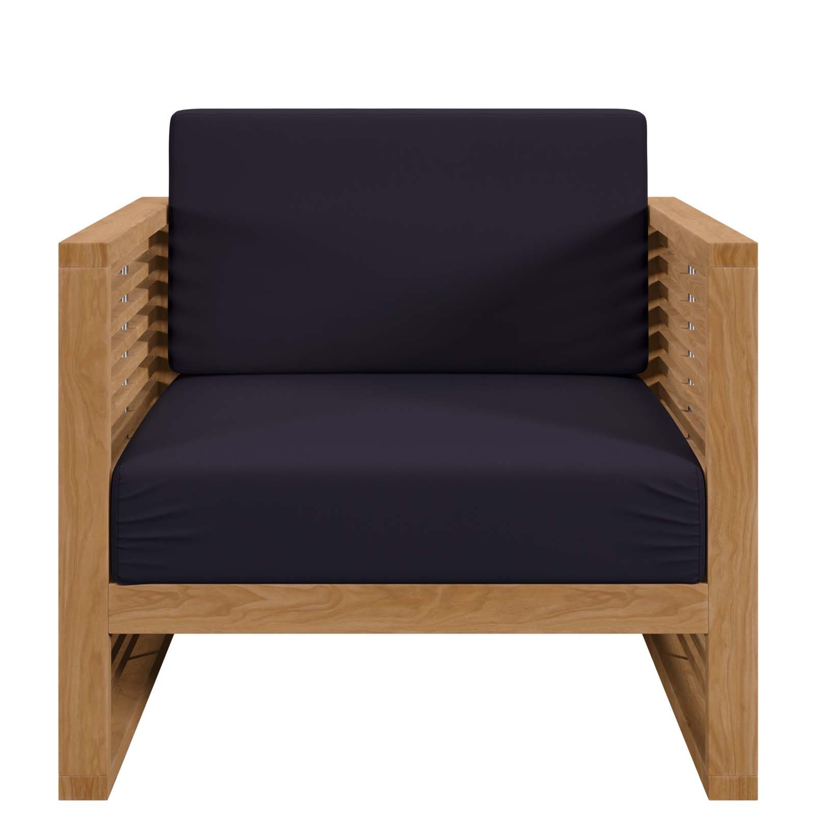 Carlsbad Teak Wood Outdoor Patio Armchair Natural/Navy by Modway - Image 5