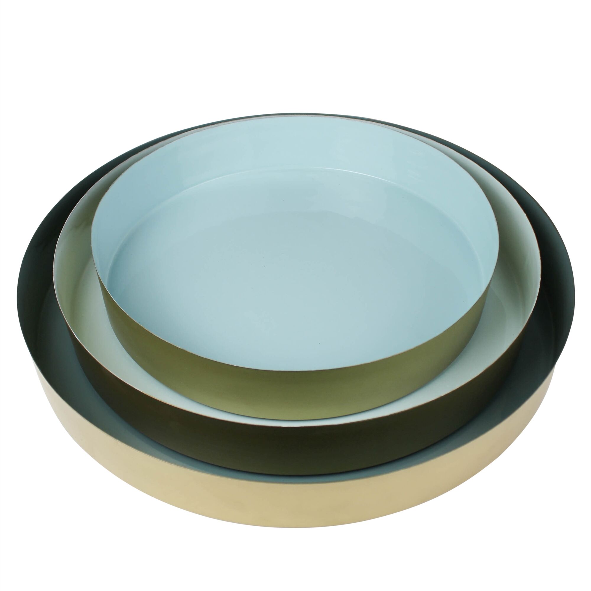 Blue Enamel Trays Set of 3 by HomArt