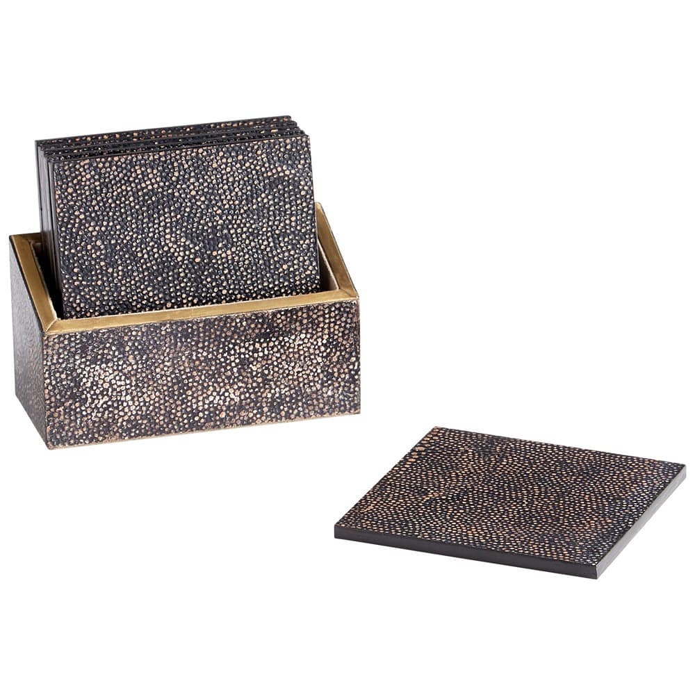 Arless Brown and Bronze Coasters by Cyan Design