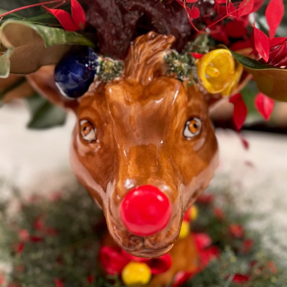 Hanz Ceramic Reindeer Head Vase by Abigails - Image 3