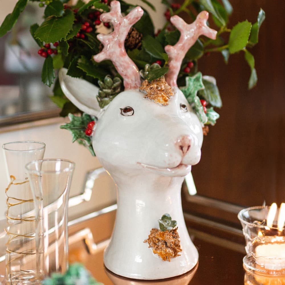 Heidi Ceramic Reindeer Head Vase by Abigails - Image 2