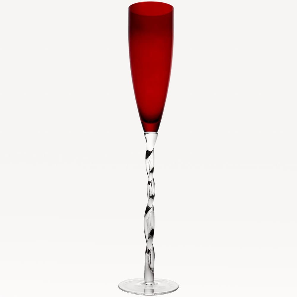 Adriana Red Champagne Glass Set of 4 by Abigails